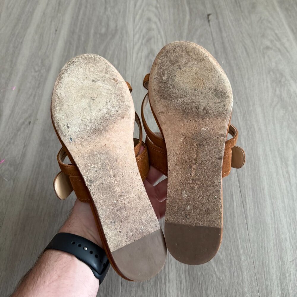 Veronica Beard Salva 3 Sandals 10M Color Tan Brown - Picture 5 of 6
